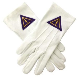 Royal & Select White Cotton Masonic Gloves