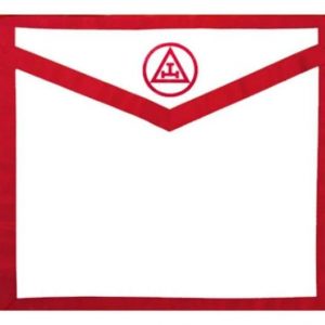 Masonic Royal Arch Apron Red Ribbon Emblem On Flap