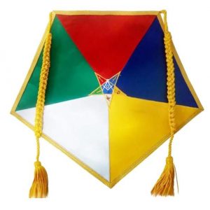 OES Five Color Apron on Satin Order of the Eastern Star