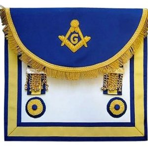 Master Mason Embroidered Apron - Blue and Yellow
