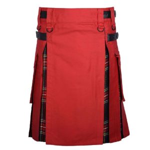 Hybrid Kilt For Men - Red and Black